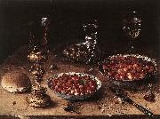 BEERT, Osias Still-Life with Cherries and Strawberries in China Bowls oil on canvas